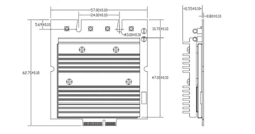 WLW7002E25 WiFi7模块外观图