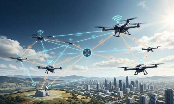 无人机Mesh自组网：空地一体图传数传，1.4G 空中中继10km+