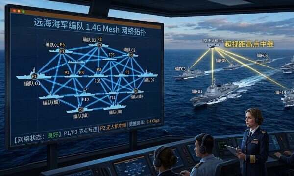 海上救援与舰船编队通信方案：1.4G Mesh 抗多径超视距组网50–150km
